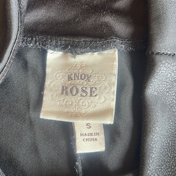 Knox Rose Womens Black Textured Spandex Pull On Stretch Leggings Pants Size S - Picture 4 of 9